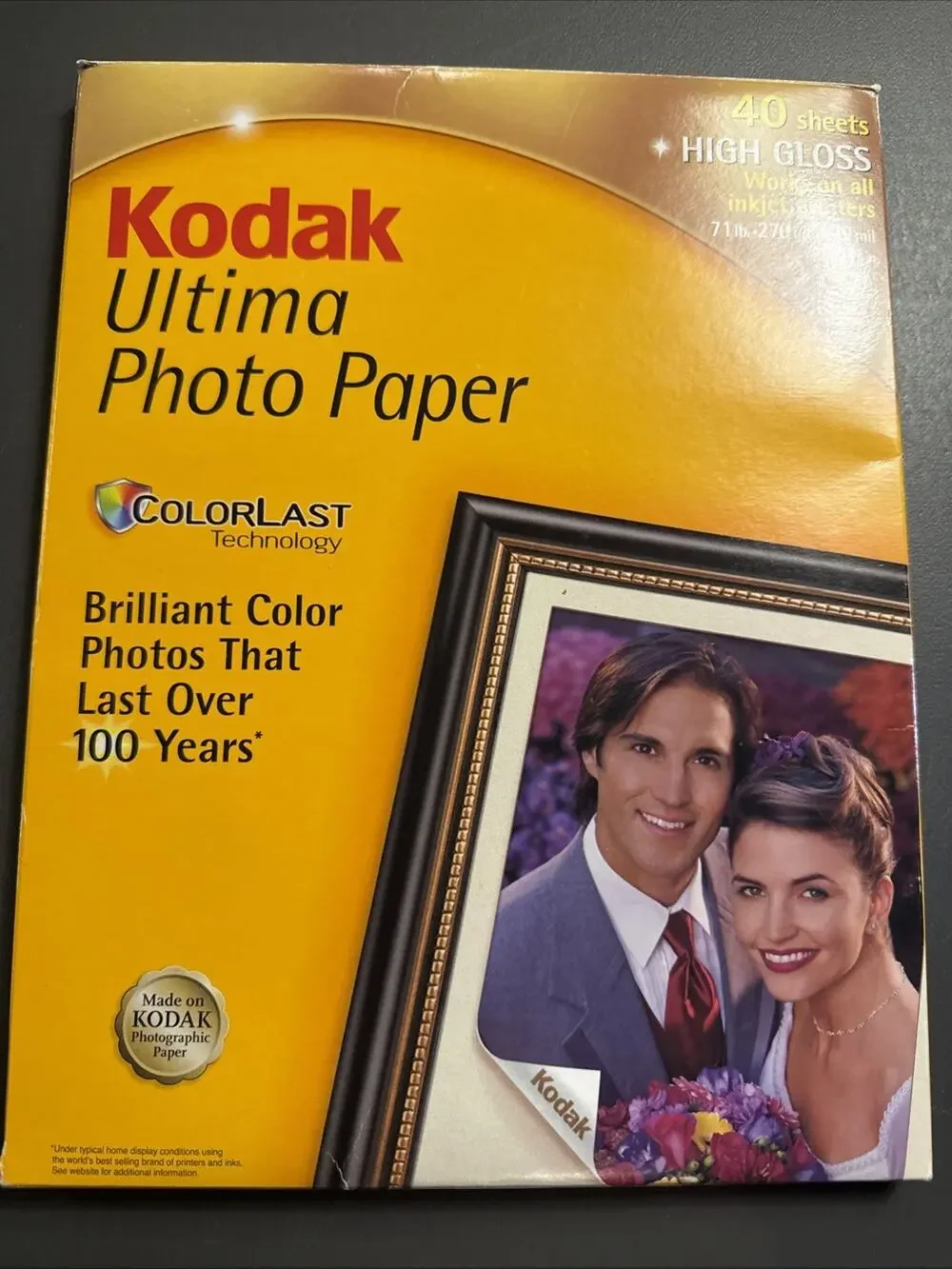 KODAK Ultima Picture Paper High Gloss 36 Count 8.5x11 in Sheets Opened.